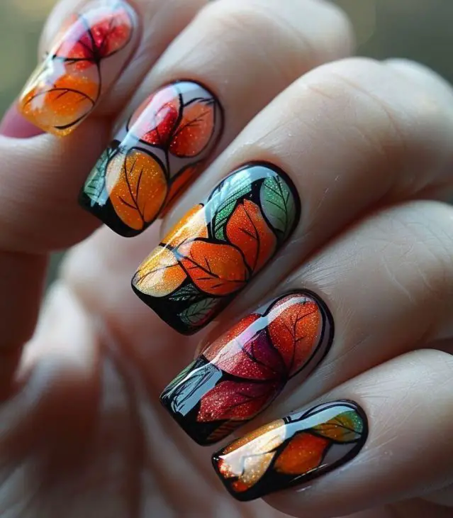 20 Creative Fall Tree Nail Art Ideas for 2024: Embrace Autumn with Stunning Designs