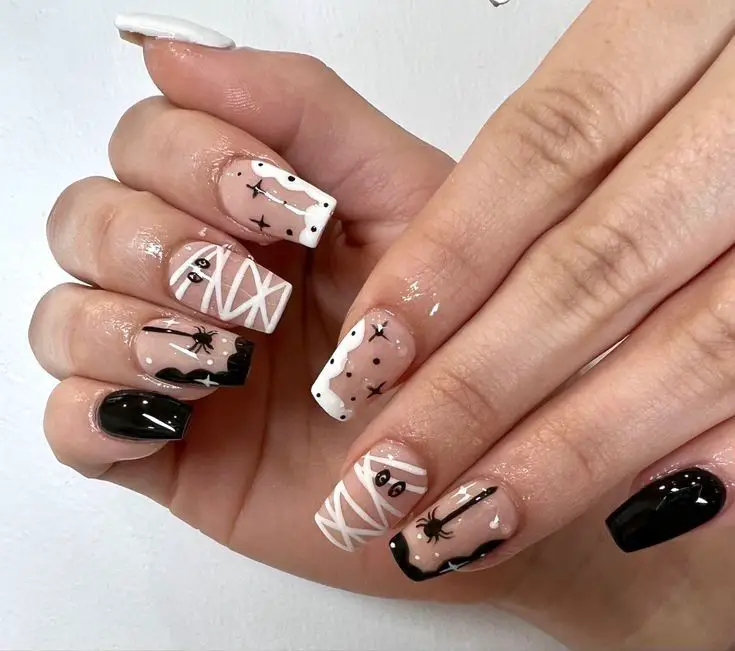 20 Creative Square Halloween Nail Designs: From Cute to Spooky Styles