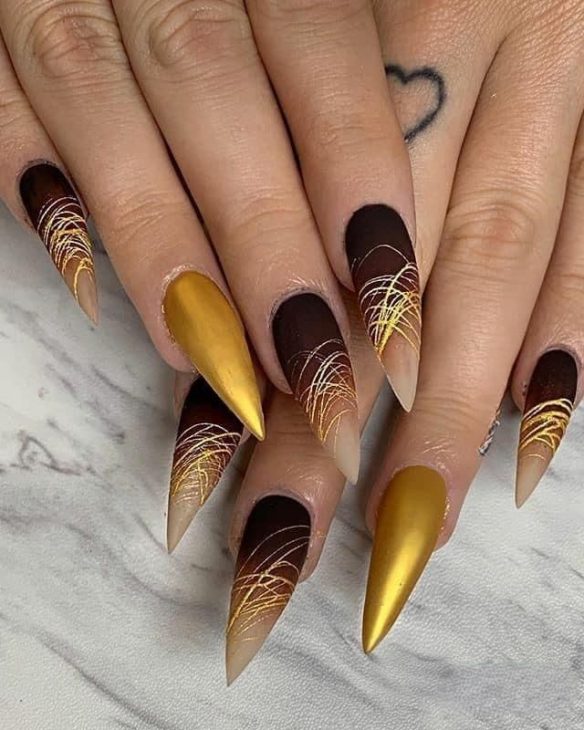 20 Stunning Fall Nails Glitter Ideas to Shine Bright This Autumn