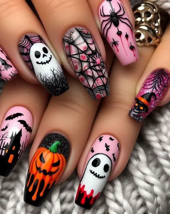 21 Cute Halloween Nails Ideas: From Short and Simple to Spooky Acrylic Designs