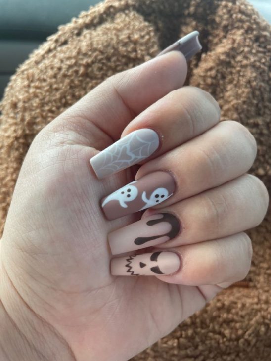 20 Creative Square Halloween Nail Designs: From Cute to Spooky Styles