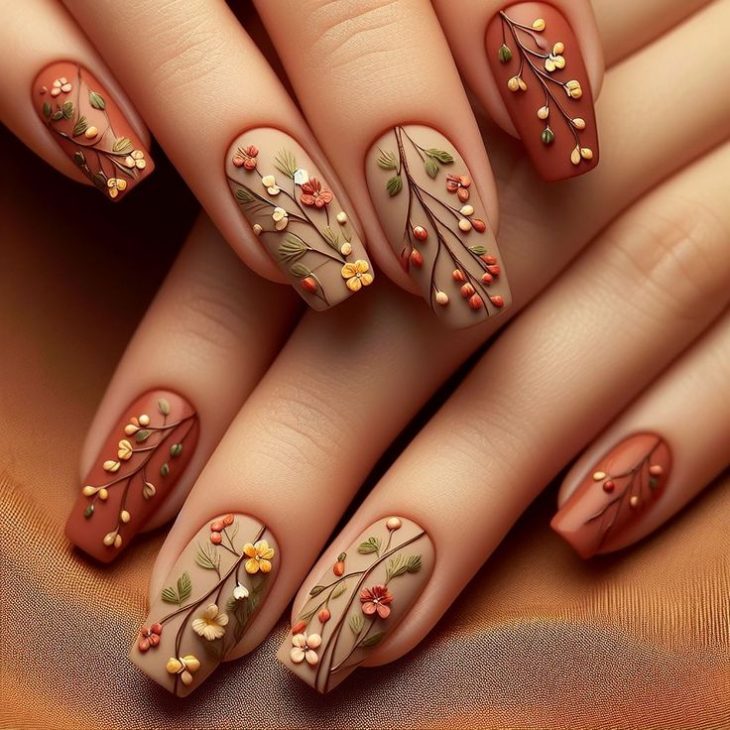 20 Stunning Fall Flowers Nail Art Ideas for a Chic and Trendy Look