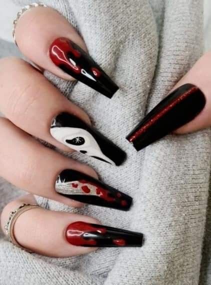 20 Ghostface Nail Ideas for Halloween: Cute, Simple, and Spooky Designs to Try