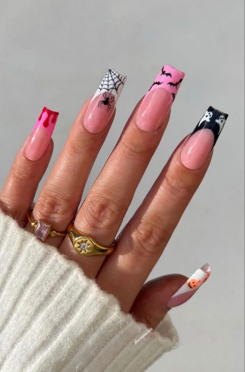 20 Creative Square Halloween Nail Designs: From Cute to Spooky Styles