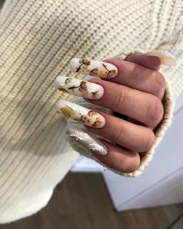 20 Chic White Fall Nail Designs to Elevate Your 2024 Autumn Style