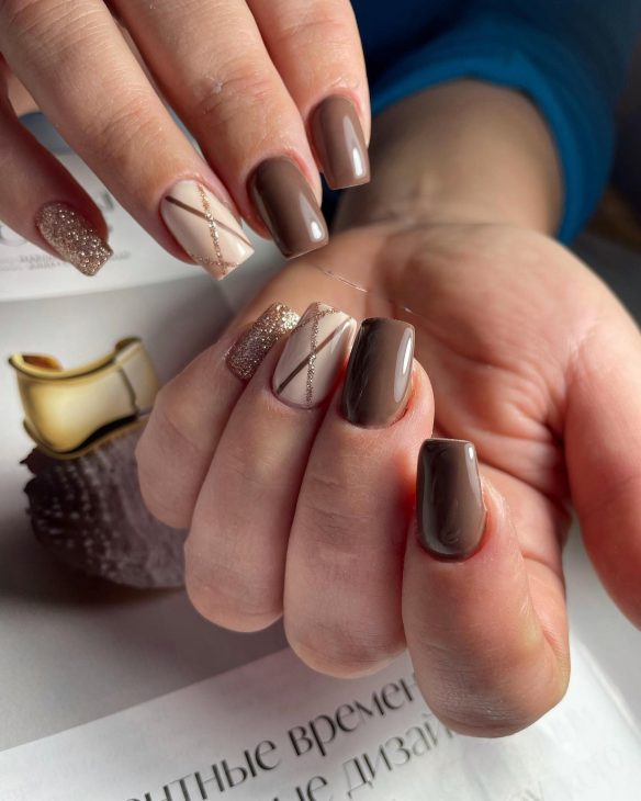 20 Stunning Fall Nails Glitter Ideas to Shine Bright This Autumn