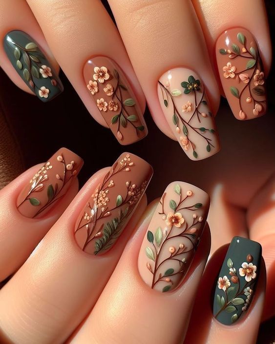 20 Stunning Fall Flowers Nail Art Ideas for a Chic and Trendy Look