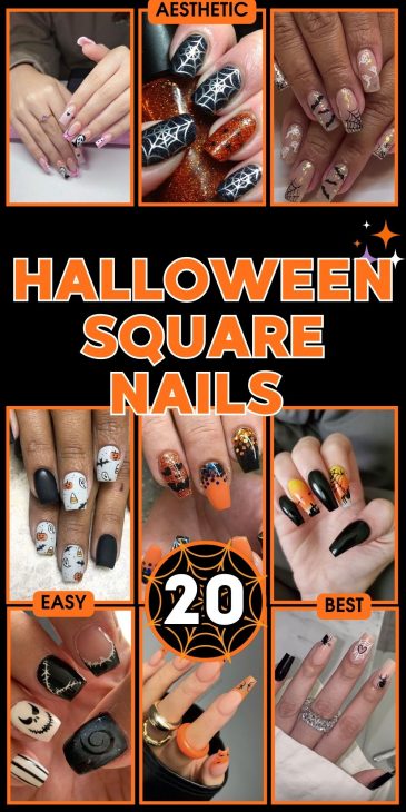 20 Creative Square Halloween Nail Designs: From Cute to Spooky Styles