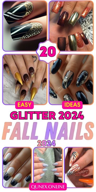 20 Stunning Fall Nails Glitter Ideas to Shine Bright This Autumn