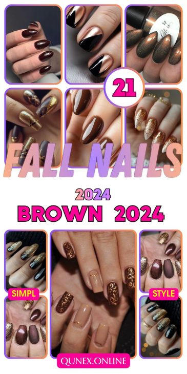 21 Trendy Fall Brown Nails Design Ideas to Try in 2024