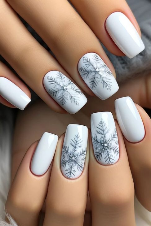 20 Stunning Snowflake Nail Ideas for 2024: Festive and Chic Winter Designs