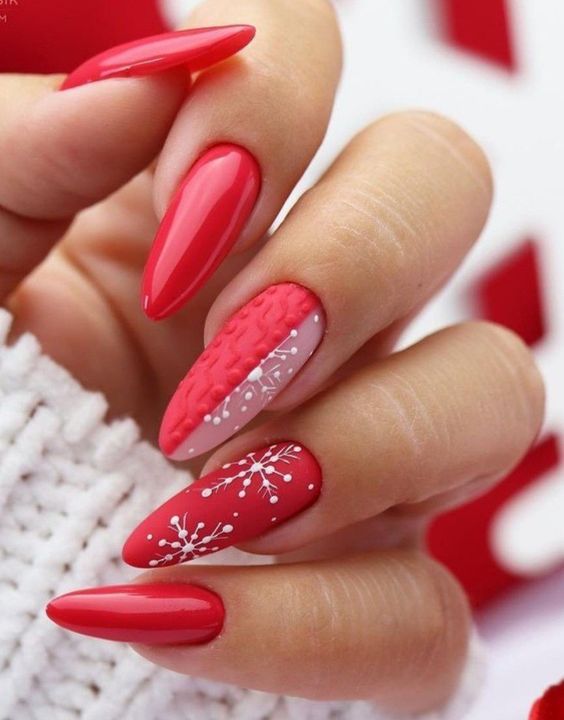 21 Festive Red Holiday Nail Designs for 2024-2025