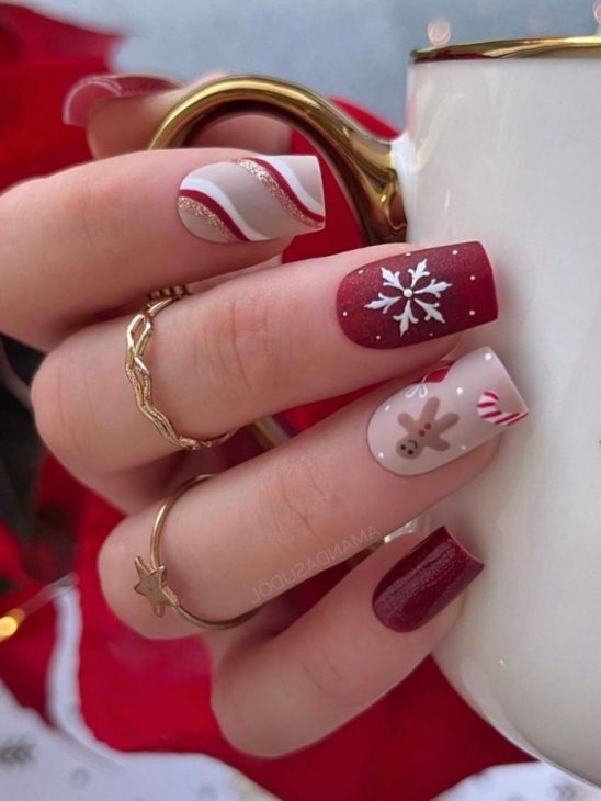 21 Festive Red Holiday Nail Designs for 2024-2025