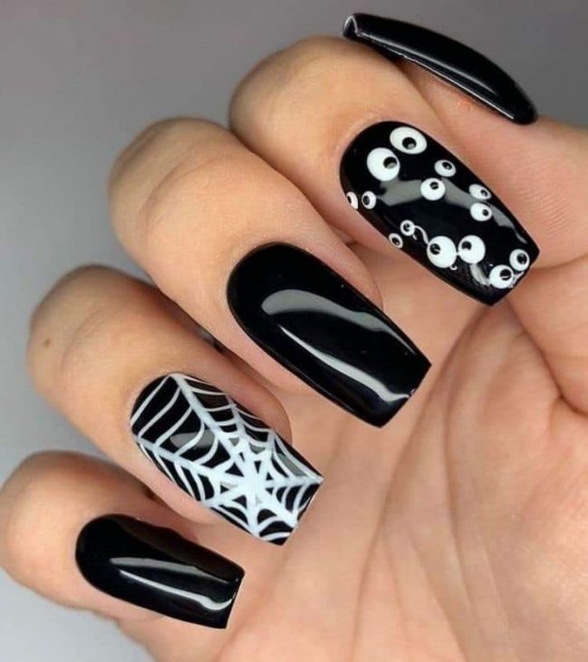 20 Black Halloween Nail Ideas: From Ghosts to Spider Webs, Nail Art to Die For