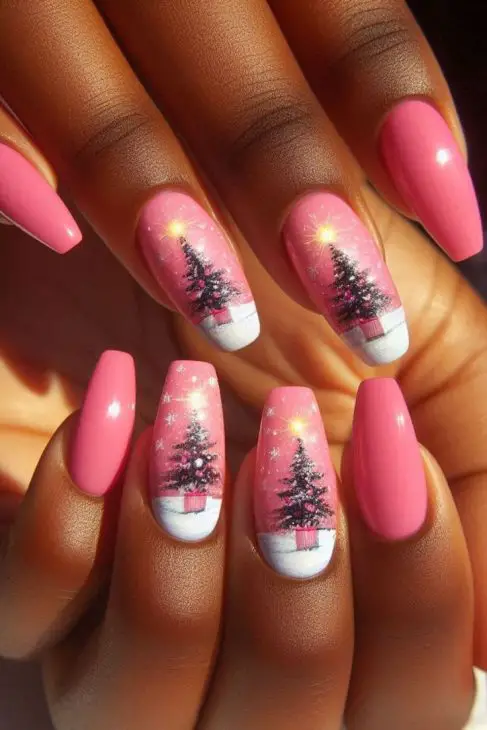 20 Stunning Pink Winter Nails Ideas for 2024-2025: Elegant, Festive, and On-Trend