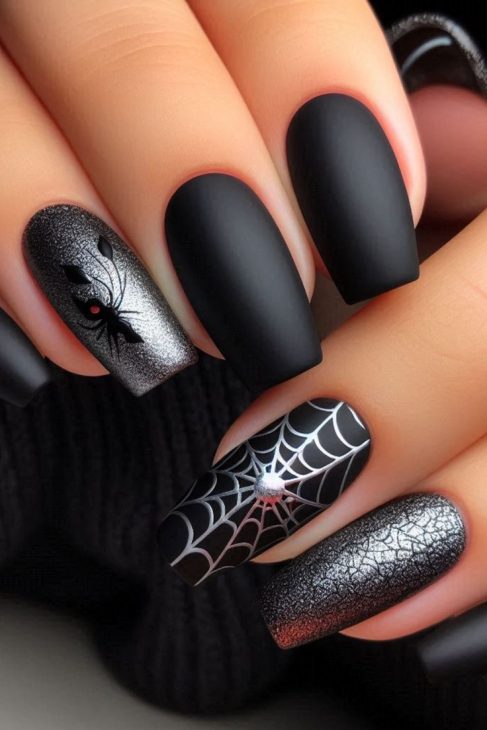 20 Black Halloween Nail Ideas: From Ghosts to Spider Webs, Nail Art to Die For