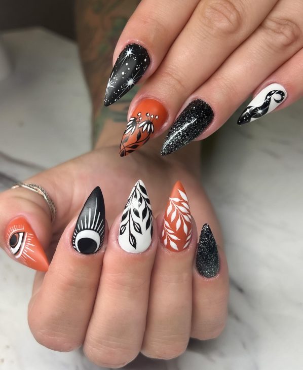 20 Witchy Nails Ideas: Almond, Stiletto, and Coffin Shapes for a Mystical Manicure