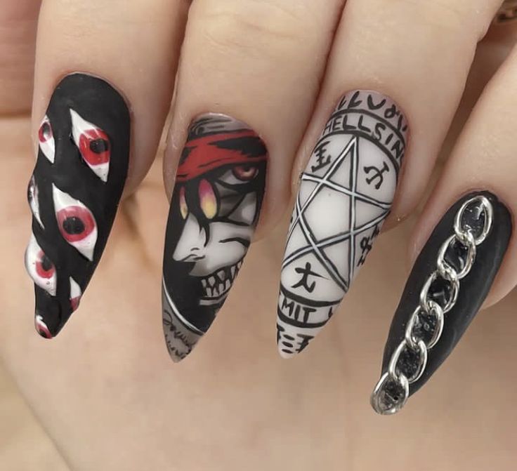 20 Witchy Nails Ideas: Almond, Stiletto, and Coffin Shapes for a Mystical Manicure