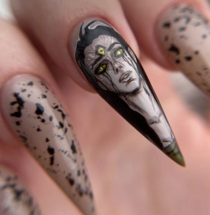 20 Witchy Nails Ideas: Almond, Stiletto, and Coffin Shapes for a Mystical Manicure