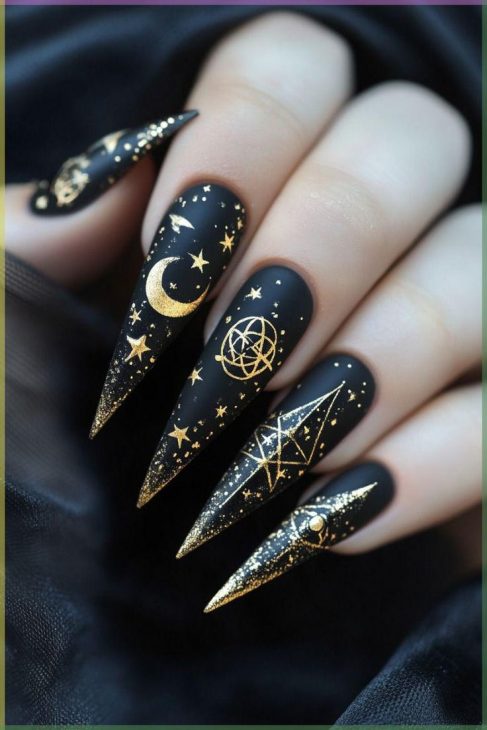 20 Witchy Nails Ideas: Almond, Stiletto, and Coffin Shapes for a Mystical Manicure