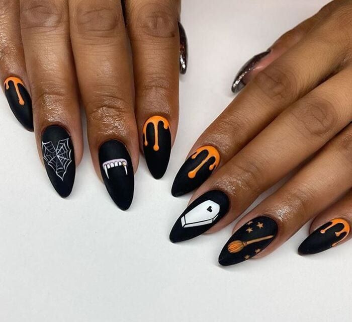 20 Black Halloween Nail Ideas: From Ghosts to Spider Webs, Nail Art to Die For