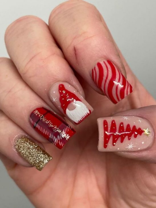 21 Festive Red Holiday Nail Designs for 2024-2025