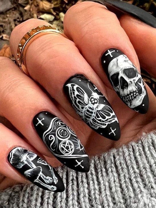 20 Witchy Nails Ideas: Almond, Stiletto, and Coffin Shapes for a Mystical Manicure