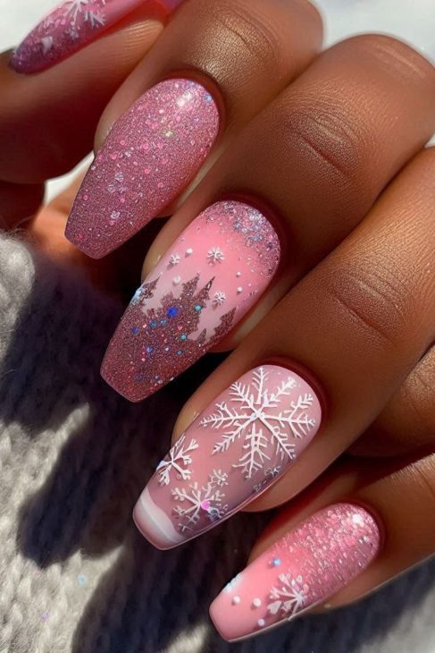 20 Stunning Pink Winter Nails Ideas for 2024-2025: Elegant, Festive, and On-Trend