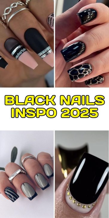 20 Stunning Black Nails Inspo Ideas for 2025: From Elegant to Edgy Styles