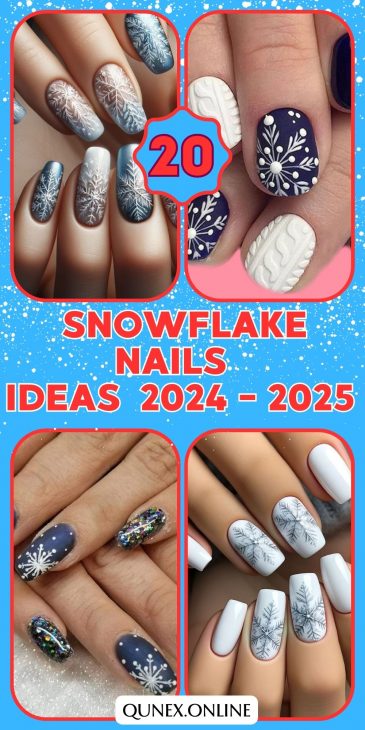 20 Stunning Snowflake Nail Ideas for 2024: Festive and Chic Winter Designs