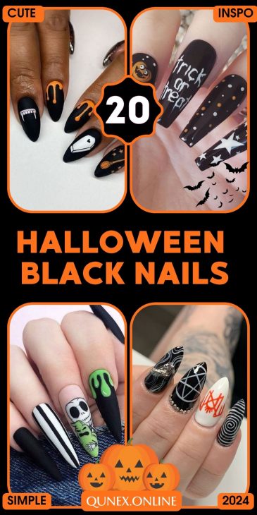 20 Black Halloween Nail Ideas: From Ghosts to Spider Webs, Nail Art to Die For