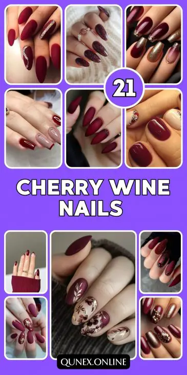 21 Chic Cherry Wine Nail Designs to Elevate Your Manicure Game