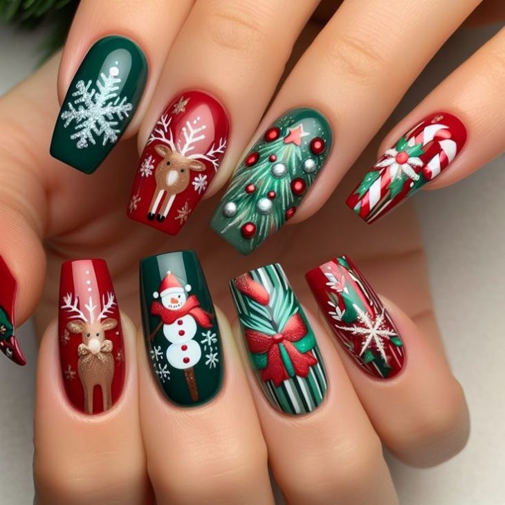 22 Christmas Nail Designs: Festive Ideas in Red, Green, White, and More for the Holiday Season