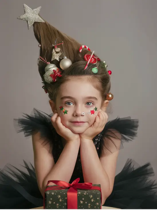 20 Magical Christmas Children's Hairstyles: Festive Ideas with Bows, Braids, and More