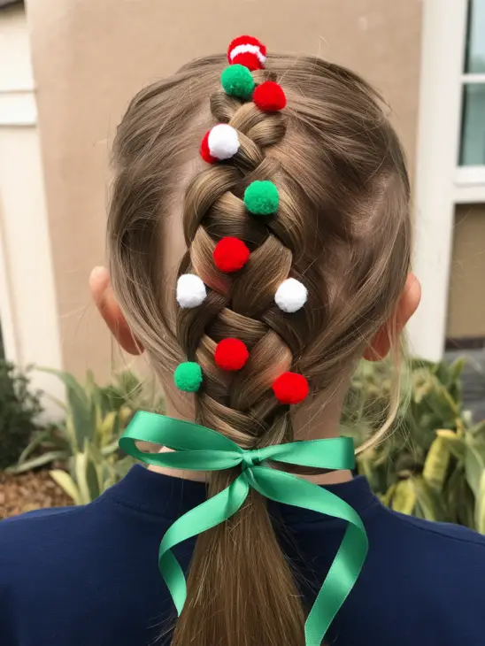 20 Magical Christmas Children's Hairstyles: Festive Ideas with Bows, Braids, and More