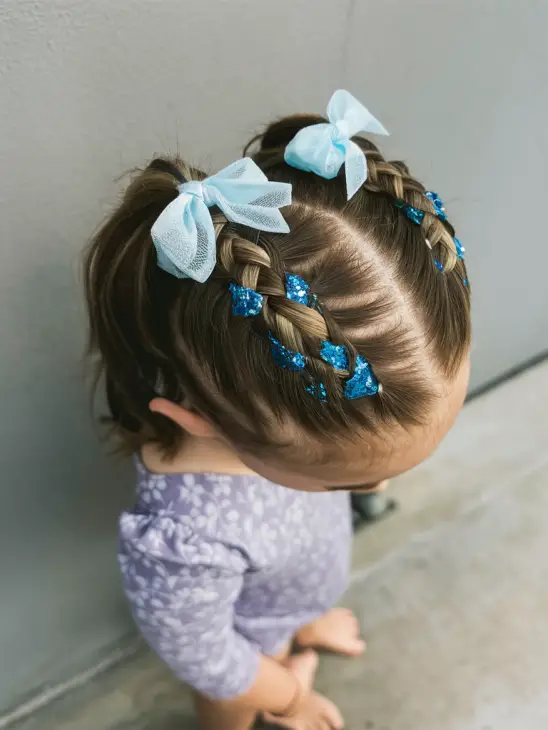 20 Magical Christmas Children's Hairstyles: Festive Ideas with Bows, Braids, and More