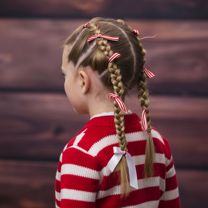 20 Magical Christmas Children's Hairstyles: Festive Ideas with Bows, Braids, and More