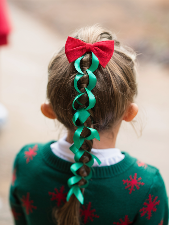 20 Magical Christmas Children's Hairstyles: Festive Ideas with Bows, Braids, and More