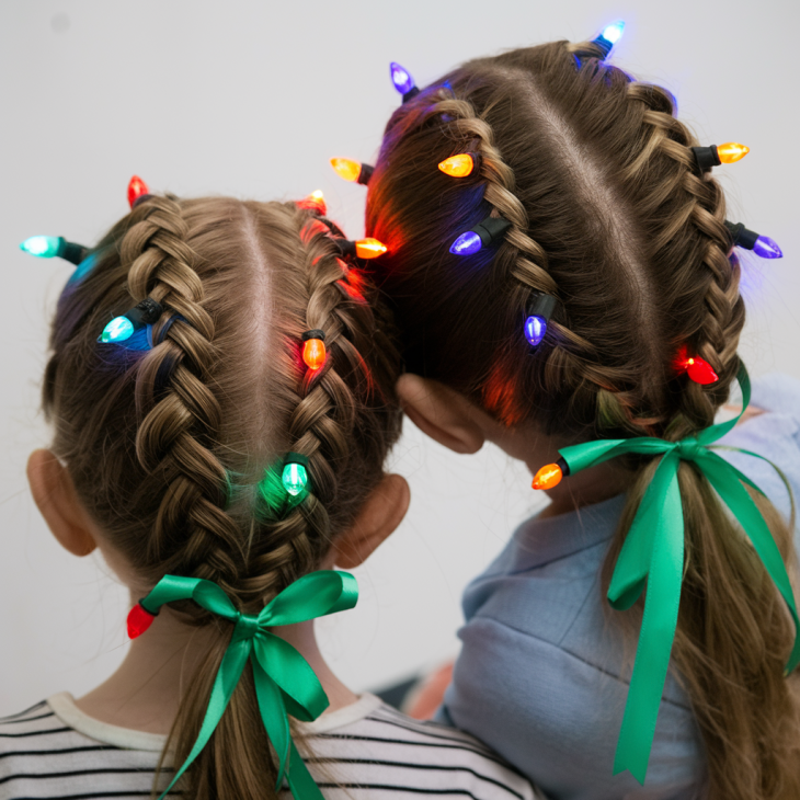 20 Magical Christmas Children's Hairstyles: Festive Ideas with Bows, Braids, and More