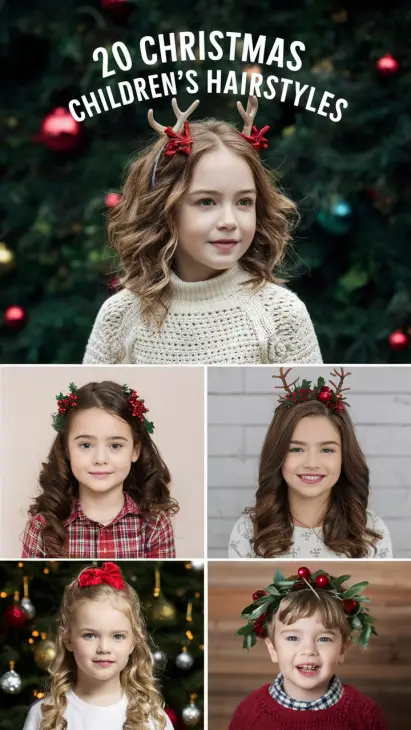 20 Magical Christmas Children's Hairstyles: Festive Ideas with Bows, Braids, and More