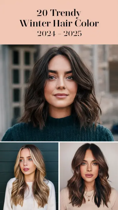 20 Trendy Winter Hair Color Ideas for 2024 - 2025: From Brunette Shades to Bold Hues