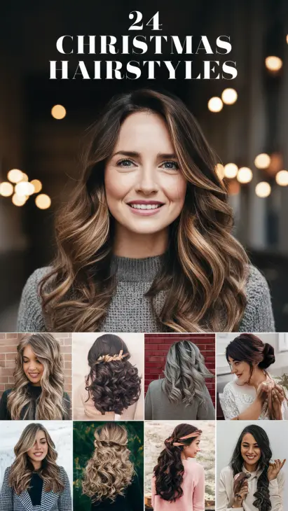 24 Christmas Hairstyles to Shine this Holiday Season – Cute, Easy, and Festive Ideas