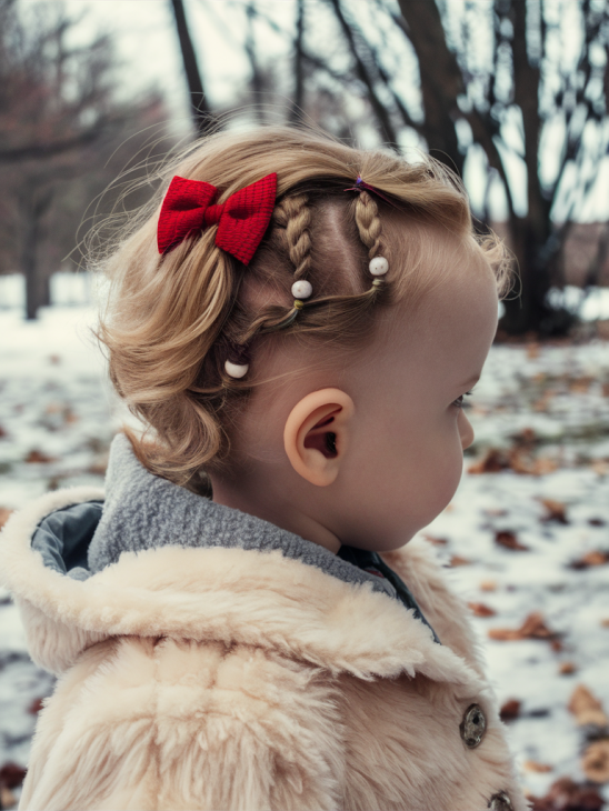 20 Magical Christmas Children's Hairstyles: Festive Ideas with Bows, Braids, and More