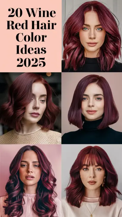 20 Gorgeous Wine Red Hair Color Ideas for Brunettes to Try in 2025