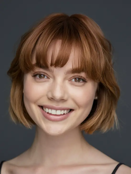 Embrace the Elegance of Short Hair with Curtain Bangs