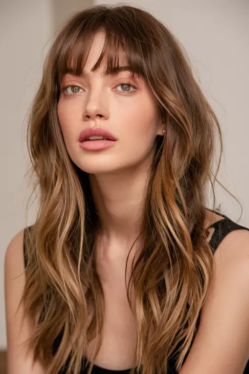 20 Trendy Wispy Bangs Hairstyles for Round Faces in 2025