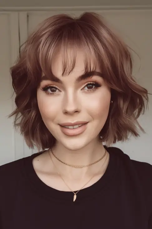 Embrace the Elegance of Short Hair with Curtain Bangs