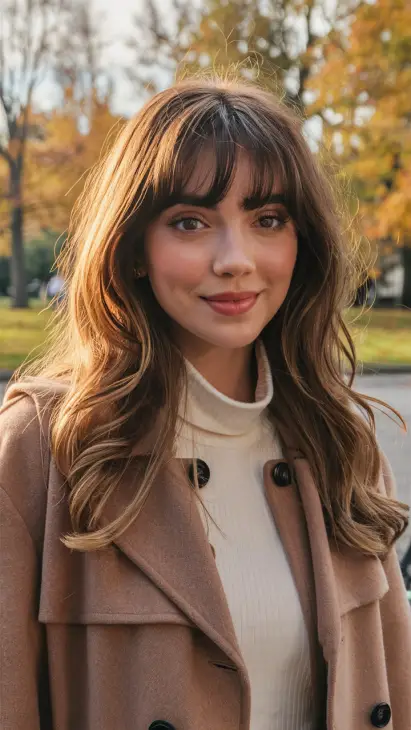 20 Trendy Wispy Bangs Hairstyles for Round Faces in 2025