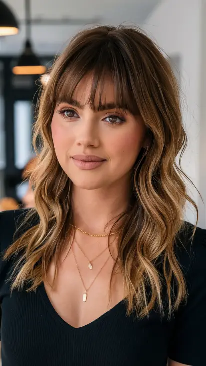 20 Trendy Wispy Bangs Hairstyles for Round Faces in 2025