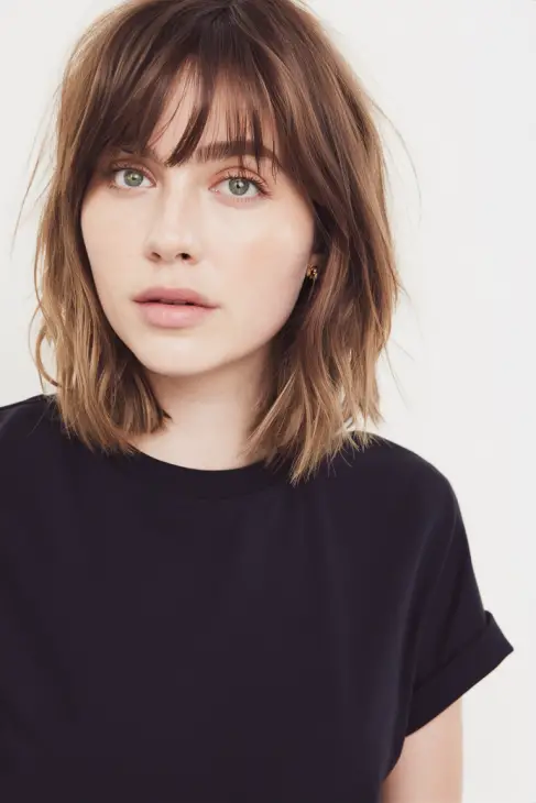 20 Trendy Wispy Bangs Hairstyles for Round Faces in 2025